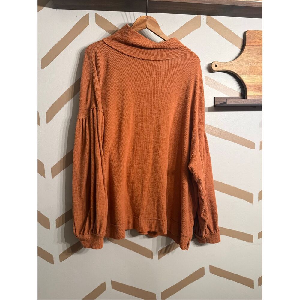 Free People We The Free Rust Winnie Open Back Oversized Knit Tunic Top Sz Large